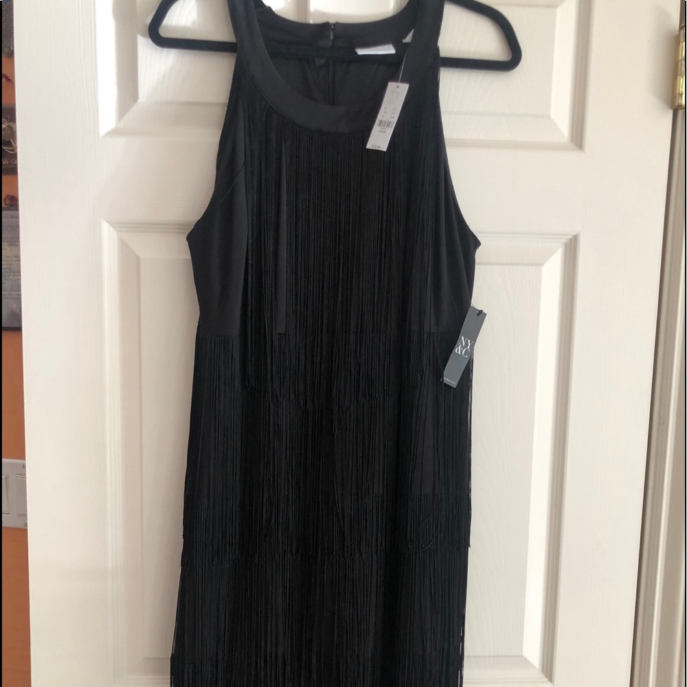 Black dress with fringes